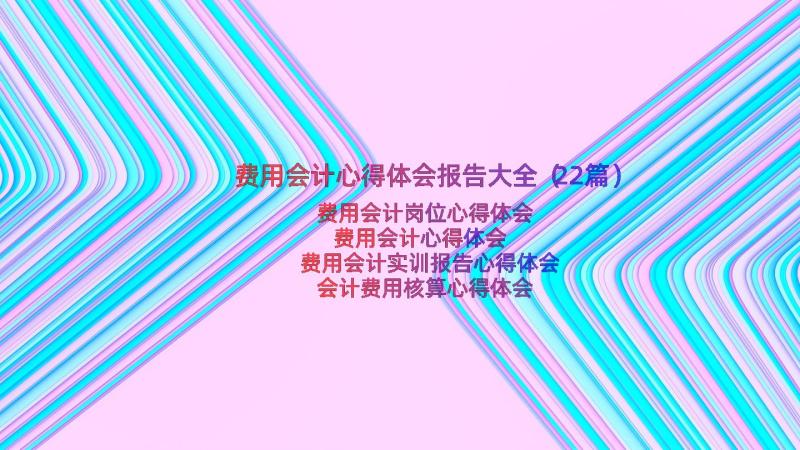 费用会计心得体会报告大全（22篇）