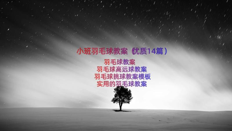 小班羽毛球教案（优质14篇）