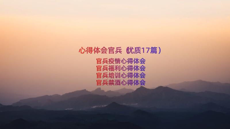 心得体会官兵（优质17篇）