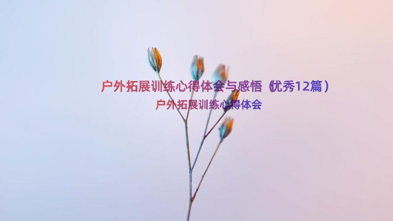 户外拓展训练心得体会与感悟（优秀12篇）