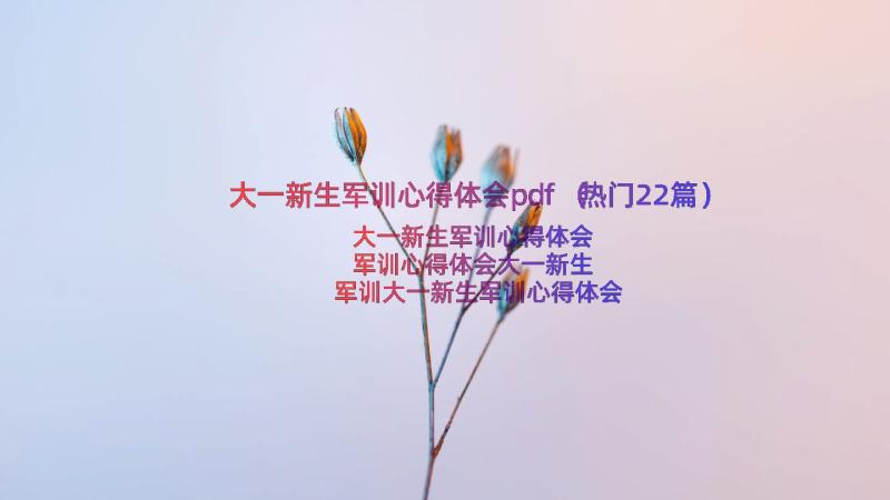 大一新生军训心得体会pdf（热门22篇）