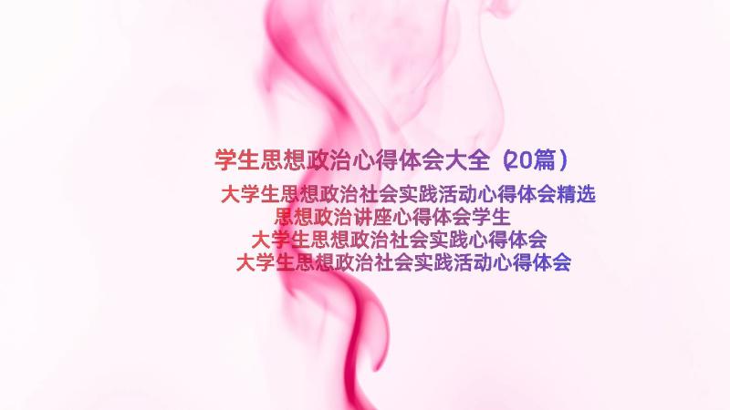 学生思想政治心得体会大全（20篇）