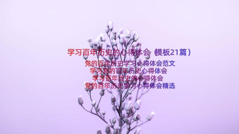 学习百年历史的心得体会（模板21篇）