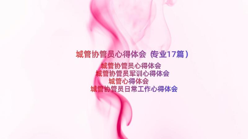 城管协管员心得体会（专业17篇）