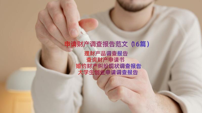 申请财产调查报告范文（16篇）