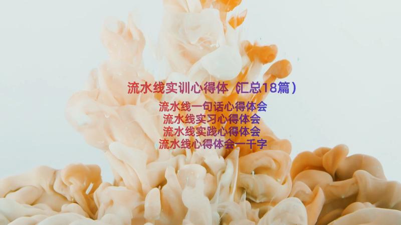 流水线实训心得体（汇总18篇）