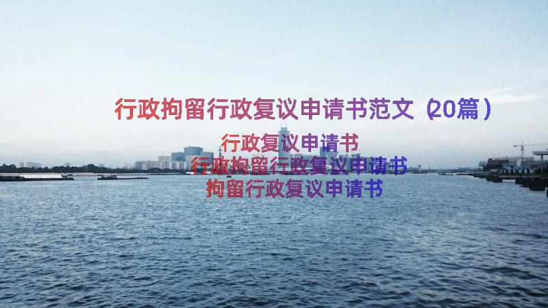 行政拘留行政复议申请书范文（20篇）