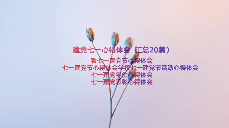 建党七一心得体会（汇总20篇）