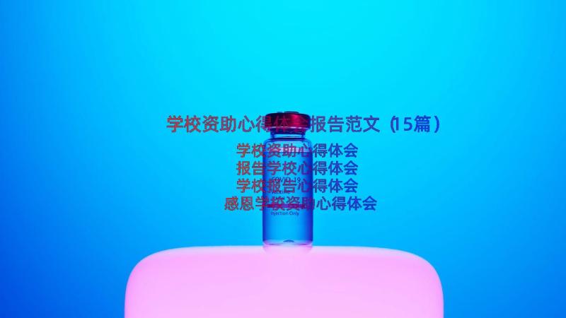 学校资助心得体会报告范文（15篇）