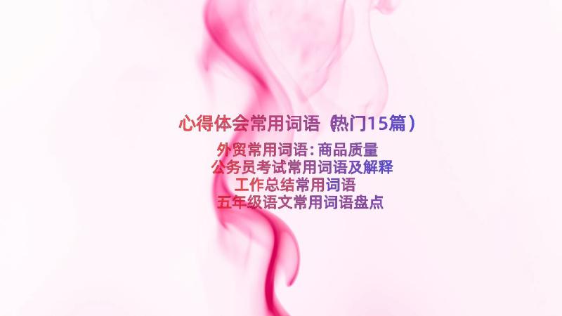 心得体会常用词语（热门15篇）