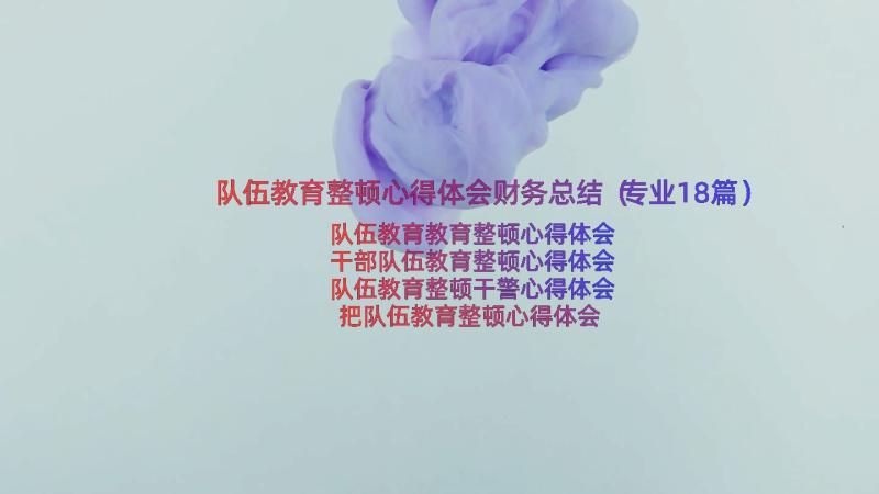 队伍教育整顿心得体会财务总结（专业18篇）