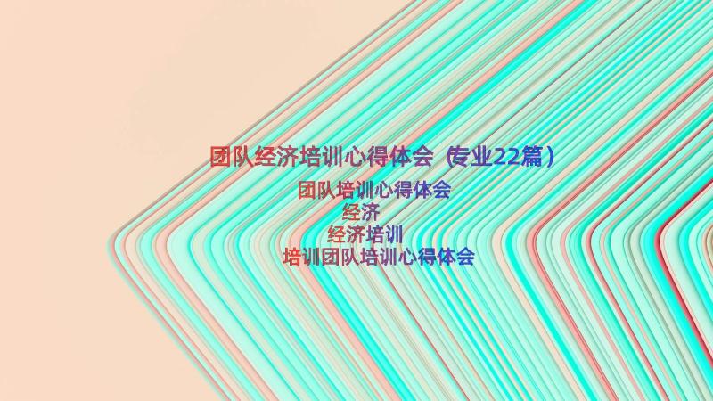 团队经济培训心得体会（专业22篇）