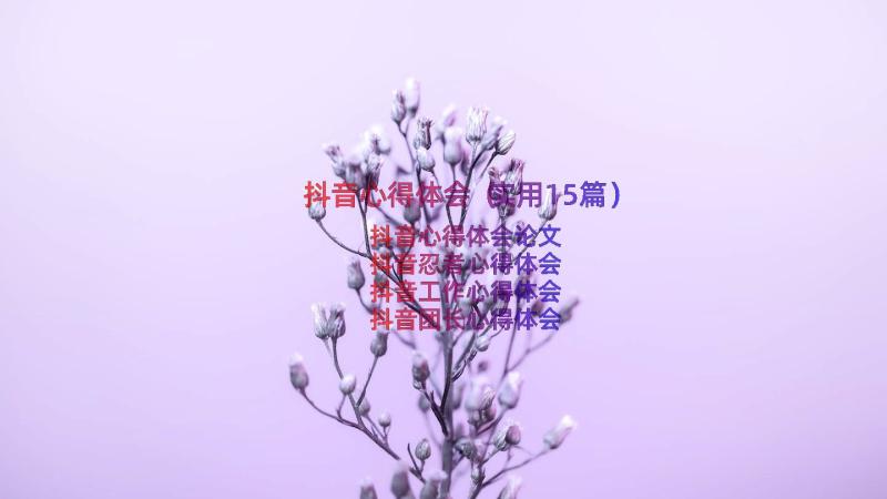 抖音心得体会（实用15篇）