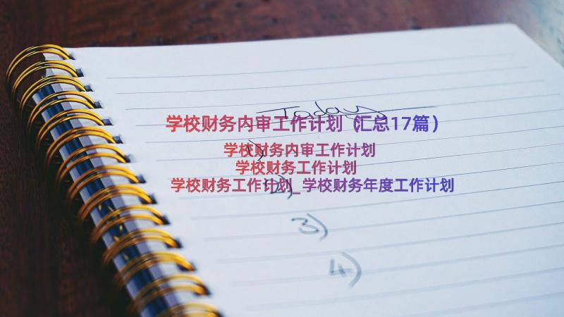 学校财务内审工作计划（汇总17篇）