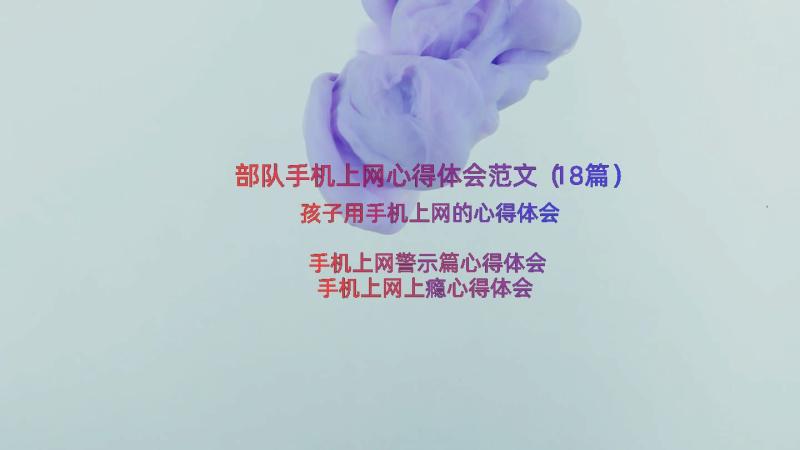 部队手机上网心得体会范文（18篇）