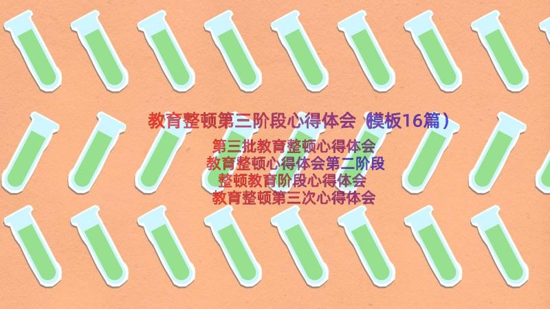 教育整顿第三阶段心得体会（模板16篇）