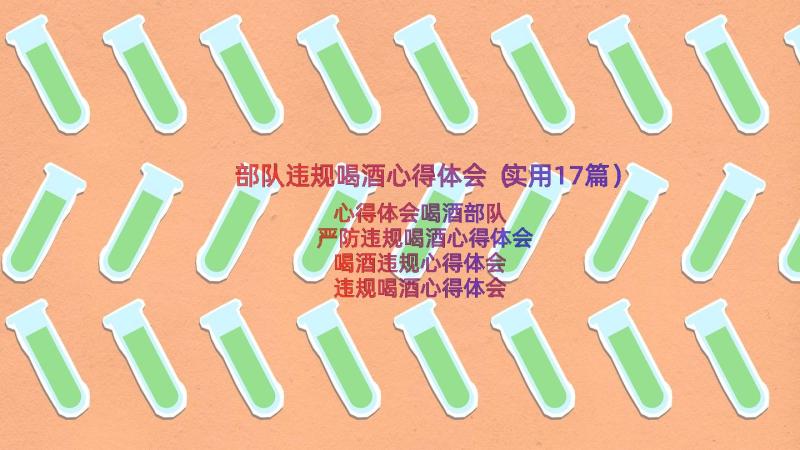 部队违规喝酒心得体会（实用17篇）