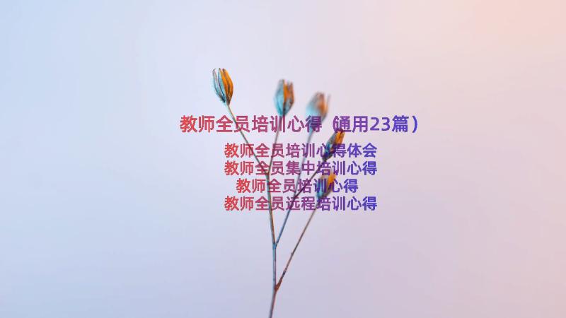 教师全员培训心得（通用23篇）