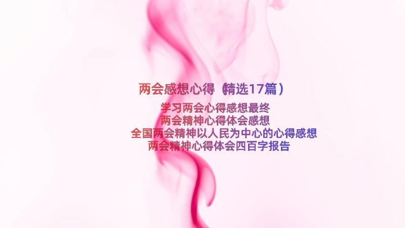 两会感想心得（精选17篇）