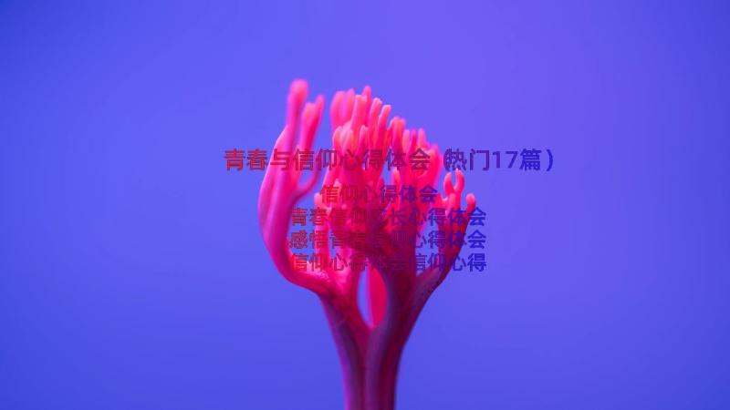 青春与信仰心得体会（热门17篇）