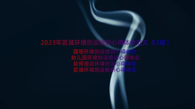 2023年区域环境创设培训心得体会范文（12篇）