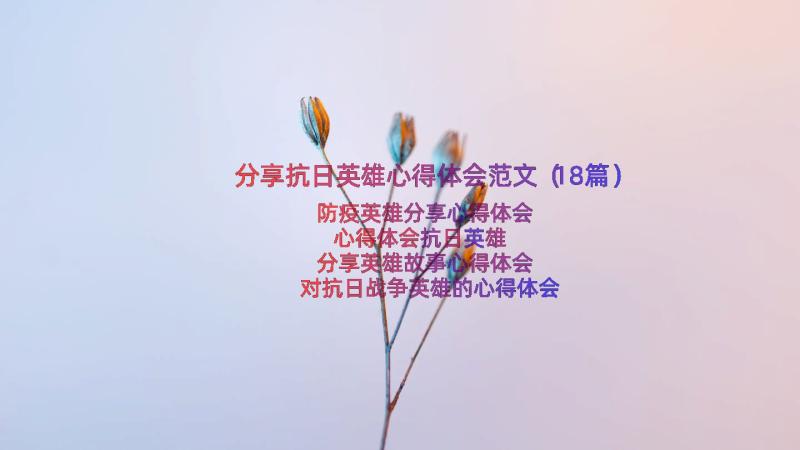 分享抗日英雄心得体会范文（18篇）