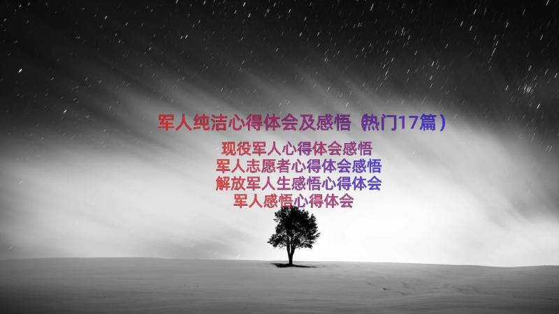 军人纯洁心得体会及感悟（热门17篇）