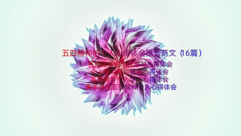 五四精神的个人心得体会报告范文（16篇）