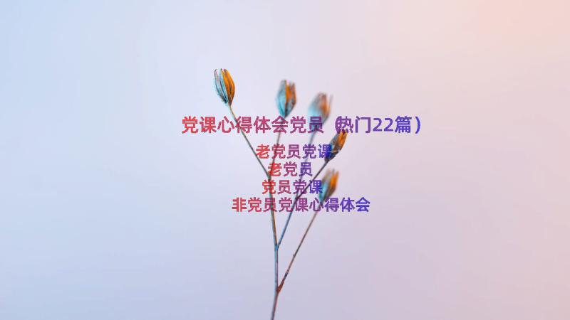 党课心得体会党员（热门22篇）