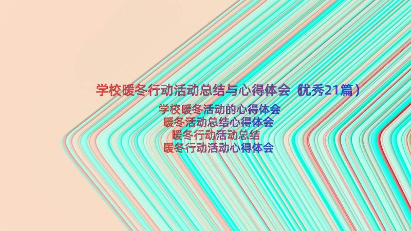 学校暖冬行动活动总结与心得体会（优秀21篇）