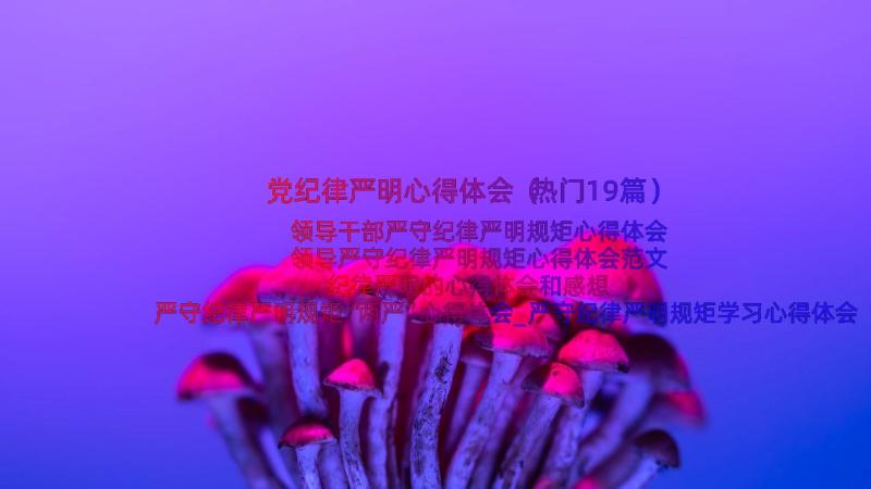 党纪律严明心得体会（热门19篇）