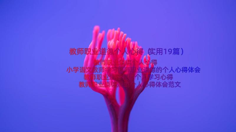 教师职业道德个人心得（实用19篇）