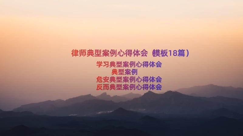 律师典型案例心得体会（模板18篇）