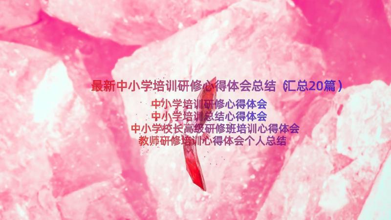 最新中小学培训研修心得体会总结（汇总20篇）