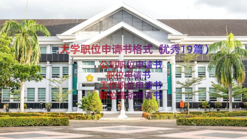 大学职位申请书格式（优秀19篇）