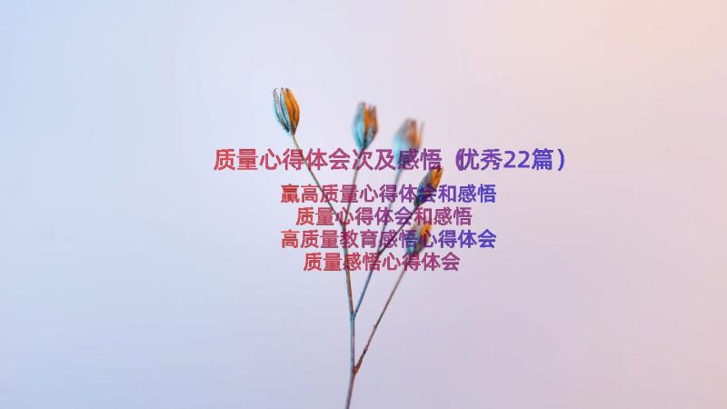 质量心得体会次及感悟（优秀22篇）