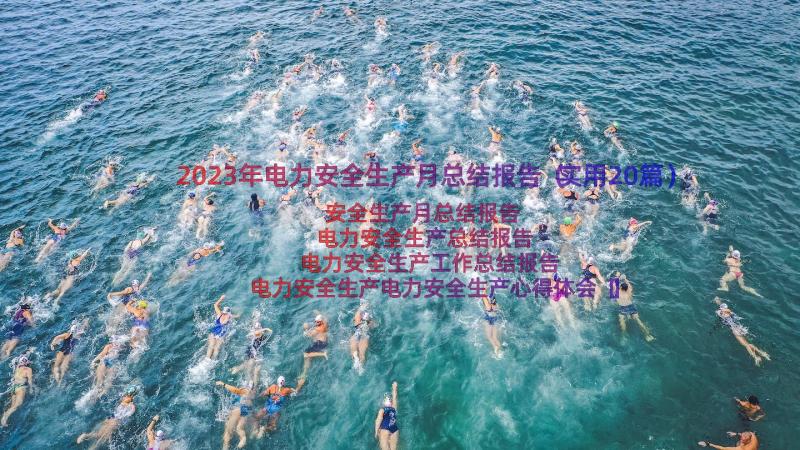 2023年电力安全生产月总结报告（实用20篇）