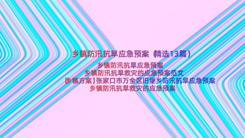 乡镇防汛抗旱应急预案（精选13篇）