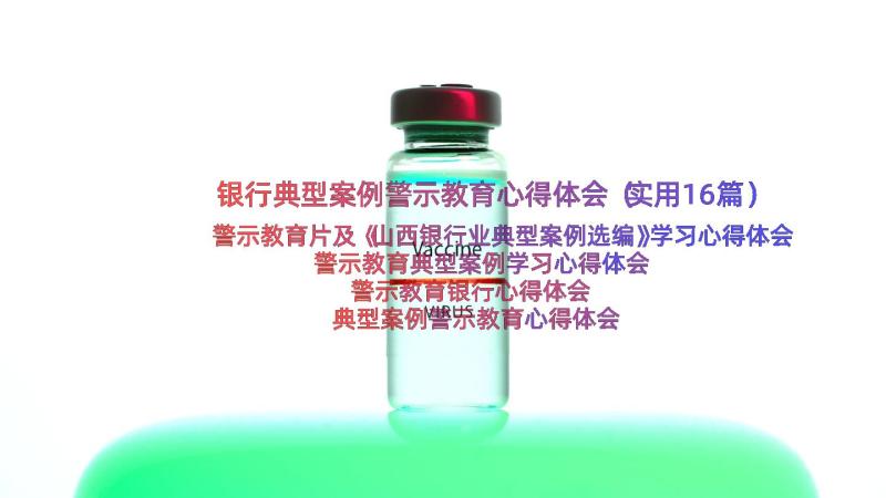 银行典型案例警示教育心得体会（实用16篇）