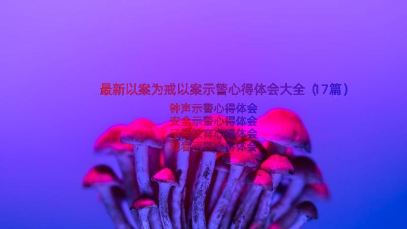 最新以案为戒以案示警心得体会大全（17篇）