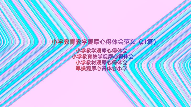 小学教育教学观摩心得体会范文（21篇）