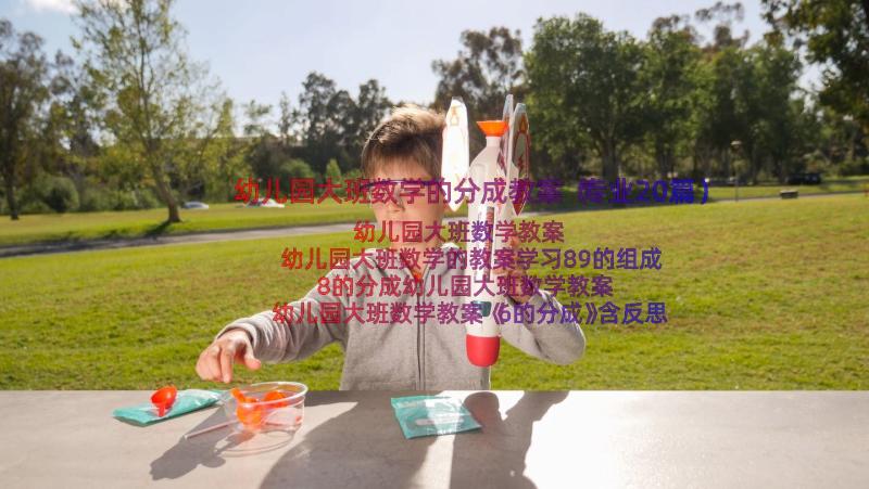 幼儿园大班数学的分成教案（专业20篇）