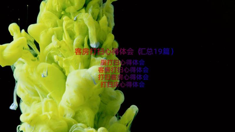 客房打扫心得体会（汇总19篇）