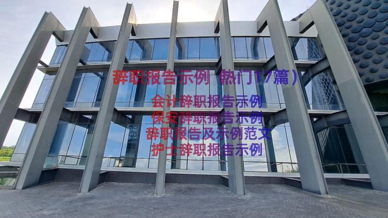 辞职报告示例（热门17篇）