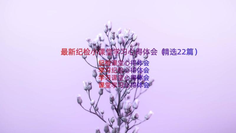 最新纪检小课堂学习心得体会（精选22篇）