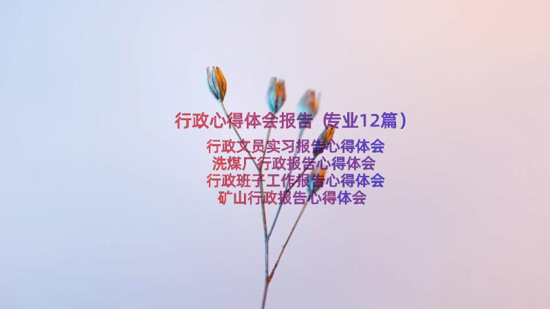 行政心得体会报告（专业12篇）