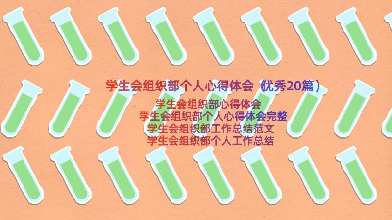 学生会组织部个人心得体会（优秀20篇）