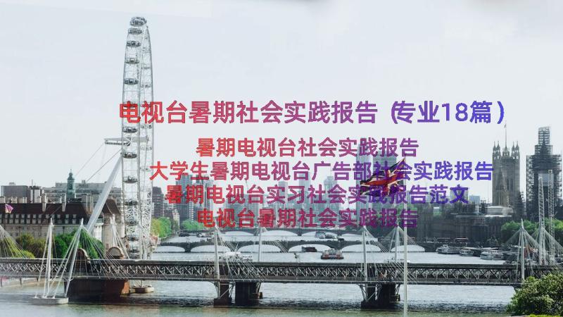 电视台暑期社会实践报告（专业18篇）