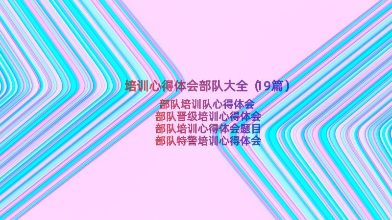 培训心得体会部队大全（19篇）