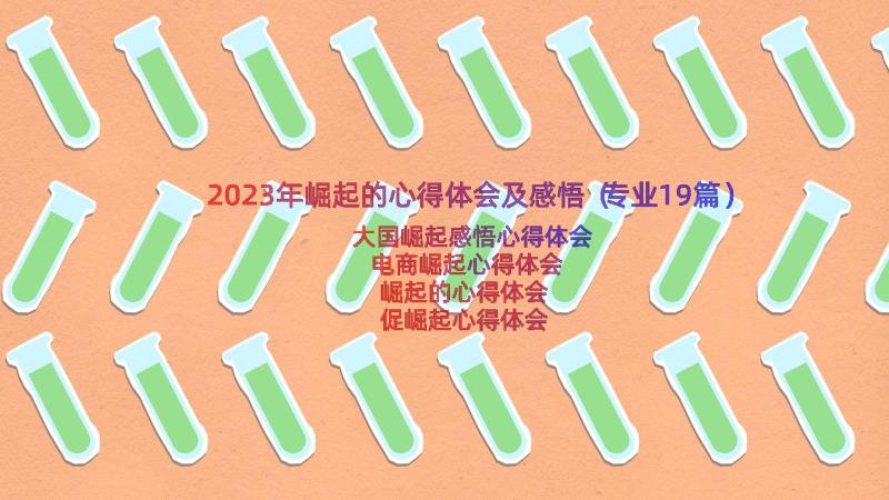 2023年崛起的心得体会及感悟（专业19篇）